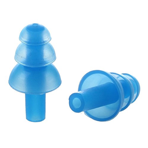 SODIAL(R)1 Paar Schwimmen Flexibler Silikon Ohrstoepsel - Blau