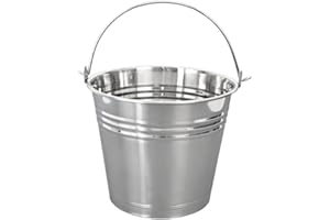 ORION GROUP ORION Cubo de Acero Inoxidable con asa en Diferentes tamaños 5 L / 10 L / 14 L Tamaño 5L