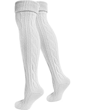 Bayrische Trachten Kniestrümpfe mit aufwändigem Zopfstrickmuster - 1,2 oder 4 Paar