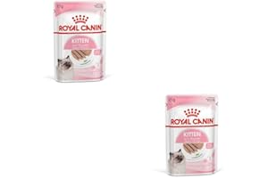 ROYAL CANIN Kitten Moss w sosie | Opakowanie podwójne, 2 x 12 x 85 g, mokra karma dla kotów, specjalnie zaprojektowana dla kociąt w drugiej fazie wzrostu do 12 miesięcy