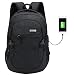 Produktbild Super moderner Unisex Nylon-Rucksack mit USB-Ladegerät-Port, Laptoptasche für Mädchen, Sport-Rucksack Größe L Schwarz