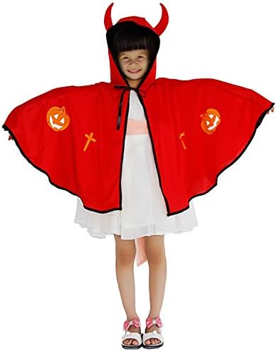 Naice Kids Red Halloween Cape Cloak with Hood for Cosplay Christmas Dress up Suitable for Height of 2.5-4.5ft