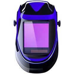 DEKO Masque de Soudure à énergie Solaire Automatique de Capot Professionnel Avec, Lentille Large Gamme de Stores Ajustable 4/9-13 pour Casques de Soudure pour Soudure à l'arc Mig Tig (Bleu)