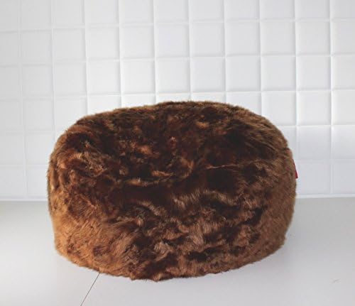 LARGE LUSH &amp; SOFT RED FOX FAUX FUR BEAN BAG CLOUD BEAN BAG CHAIR COVER , POUF, PUFA 140 CM x 80 CM