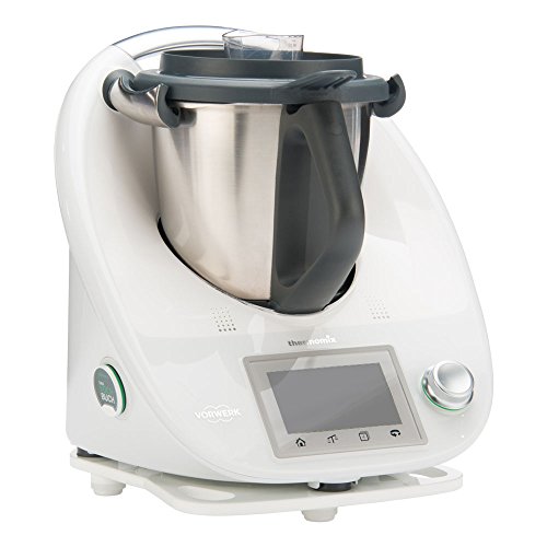 KochFix Rollbrett für Thermomix TM5 | Untersetzer in weiß aus Plexiglas | Premium-Gleitbrett für die Küche mit Teflongleitern - 4