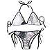 Produktbild Huyotop Ballet-Dancer-Performing-Stunt-with-Eiffel-Tower-Background Customized Women Triangle Two Piece Swimsuit Bikini Sets Adjustable Drawstring Halterneck Top and Tie Sides Micro Thong Sets