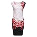 Produktbild Bibao Damen figurbetontes Kleid mit Blumenmuster, chinesisches Qipao, Strand-Party, formelles Kleid, L3, hot pink, 43453