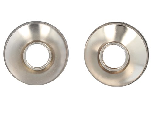 tecuro Universal – Ø 85 mm Gewinderosetten (2 Stück) in konischer Bauform für Wandarmaturen, messing verchromt - 3