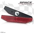 Universal Motorrad Rückstrahler Space rot 19 mm x 98 mm mit Gewindebolzen M5