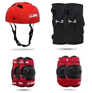 JJ JONEX Skating Guard, Protective Skating Guard Kit | Skate, Cycling Protection Set | Multi Sport Gear for Children Age 5-16 Years, Helmet Elbow Guards Knee Caps & Hand Gloves