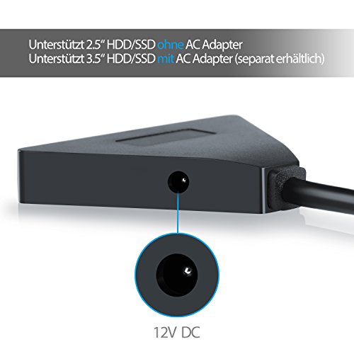 CSL – USB 3.0 zu SATA Adapter / Konverter für 2.5 / 3.5 Zoll SATA HDD / SSD Laufwerke | USB Attached SCSI Protocol (UASP) | SATA 3 / 6G | Hot Swap - 2