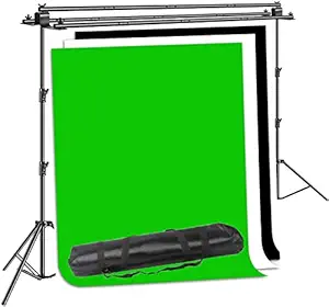 VTS Black|Green|White 8x12ft Curtains Portable Background Backdrop Support Stand Kit 9ft Tall Adjustable Photo Backdrop Stand