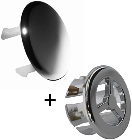 1 Tokyo + 1 Monaco Superb quality TROVE HOUSE BRAND Bathroom Basin / Sink Overflow Covers Inserts in Chrome Colour (12 designs available)