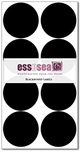 8 Round Blackboard Labels Circular Re-writable Jam Jar Lid Waterproof Decorative Kitchen Stickers 50mm
