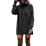 iHENGH Neujahrs Karnevalsaktion Damen Herbst Winter Bequem Lässig Mode Frauenmode Langarm Volltonfarbe Pullover und Strickpullover