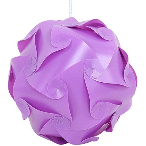 Original DIY Lampe Schatten Puzzle Jigsaw IQ lightshade – Decke Lampenschirm – Beleuchtung Moderne Pendelleuchte – Flat Pack Self Assembly 30pcs Set Durchmesser 25 cm (violett)
