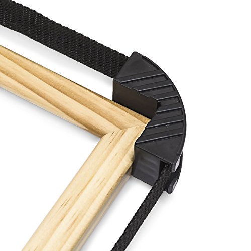 Relaxdays Rahmenspanner mit 4 Spannbacken & 4 Meter Nylongurt als Bandspanner zum Leimen und Schrauben von rechtwinkligen Werkstücken stufenlos verstellbar HBT: 3 x 10 x 28 cm, schwarz - 3