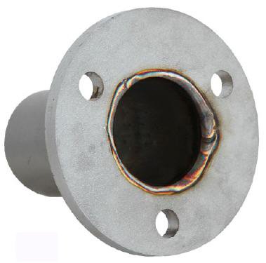 Edelstahl Bodenanker für Pfostenrohr 42,4/2,0 mm, ungeschliffen mit 3-Lochbefestigung (S013970) - 2