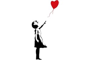 ZOUXO Gesar Adesivo Banksy - Bambina con Palloncino - Ragazza con Palloncino - Vinile da Parete - Ideale per decorare - Colore come da Immagine (17,5 X 38 Cm)