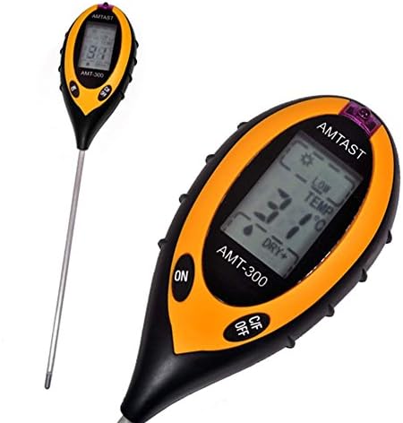 CRAVOG 4 in1 Pro LCD Display Temperature PH Moisture Sunlight Gardon Soil Tester Meter