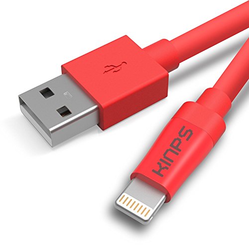 Apple Kabel, Kinps [Apple MFi Zertifiziert] 3m Extralang Lightning Ladekabel/Datenkabel Cable für iphone 6/ 6s / 6 Plus / 6s Plus / 5s / 5c / 5,iPad mini / mini 2 / mini 3, iPad Air / iPad Air 2 (Rot) - 7