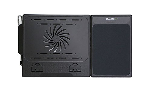 iMounTek Laptop-Tablett / Tisch, tragbarer, multifunktional, faltbar, verstellbar, für Bett, Sofa, Tisch, Schoß, mit 4 USB-Ports an der Seite, Lüfter zum Kühlen, flexibler Schreibtisch-Lampe mit 3 LEDs, integriertem, 3,8 cm tiefem Aufbewahrungsfach (schwarz) - 5