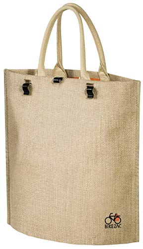 Preisvergleich Produktbild BikeZac Clip-On EINKAUFS-FAHRRADTASCHE / Fahrrad-Einkaufstasche / Gepäckträger-Tasche / Einkaufswagen Tasche / Wiederverwendbar / Recycling-Tasche / Jute