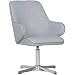 Produktbild FineBuy Drehstuhl Grau 64x88x64cm Design Drehsessel Stoff | Esszimmerstuhl drehbar ohne Rollen | Küchenstuhl mit Armlehne | Bequemer Schalenstuhl Esszimmer | Esstischstuhl mit Lehne