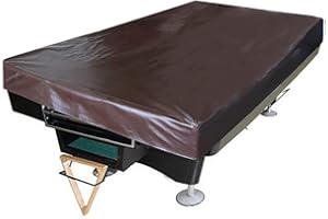 LGWG 8ft Billardtisch Abdeckung Snooker Pool Schreibtisch Wasserdicht Kordelzug Aufbewahrungstasche Billardtisch Abdeckung Schwarz-Brown||7FT-90x51x7 in