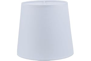 Sinta Lampenschirme 19cm/7.5 Inch Baumwolle Stoff Moderne Ersatz Lichtschirm Lampenschrim für E14/E27 Ersatzschirm Tischlampe Nachttischlampe Wandlampe,Weiß