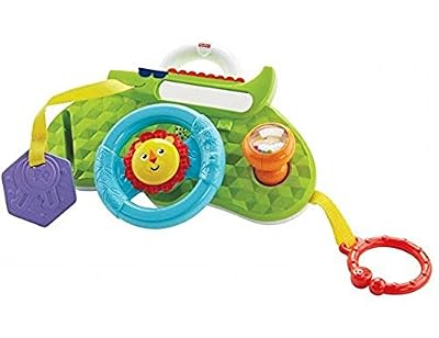 Fisher-Price Volant de Voiture, jouet tableau de bord interactif et musical pour bébé, dès la naissance, DYW53
