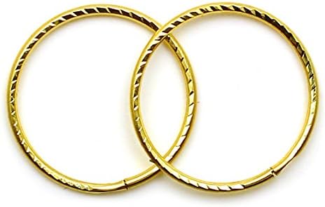 Arranview JewelleryChild's 9ct Gold 14mm Diamond Cut Sleeper Hoops (1 Pair)