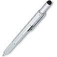 Bitnex Multifunction Tool Pen, 6 in 1 Tool with Ballpoint Pen, Touch Screen Stylus, Ruler, Spirit Level, Flat-head Screwdriver, All-in-One Tech-Tool Gadgets for Mens Gifts, Aluminium;Plastic