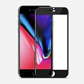 Elfia Apple iPhone 8 Plus ile Uyumlu Ekran Koruyucusu Tam Kaplayan Nano İnce Esnek Koruma Fiber Siyah