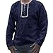 Produktbild UJUNAOR Herren Langarmshirt | Basic Langarm Shirt mit Rundhals Ausschnitt | Longsleeve Tether Retro Tops(Marine,Large)