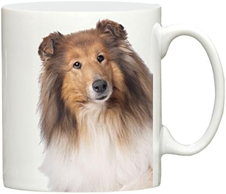 Dog Exhibitor Rough Collie Dog design hand printed ceramic mug printed in the UK merchandise, great for tea, coffee and most hot or cold beverages.