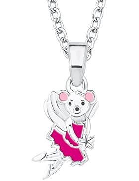 Prinzessin Lillifee Kinder-Kette Mädchen 35+3 cm mit Anhänger Maus emailliert 925 Sterling Silber rhodiniert Emaille