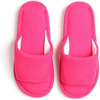 Flax in women home slippers Interior non-slip slippers , rose red , small