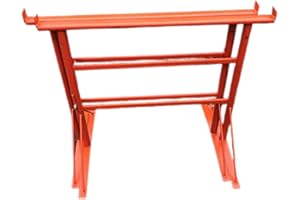 HILL TOP FABRICATIONS LTD - 2 x BUILDERS TRESTLES SIZE NO.2, ADJUST FROM 750mm - 1200m (Trestle Band Stands) SWL 400kg Made In The UK - Powder Coated Orange For Hard-Wearing Finish. Ideal For Builders