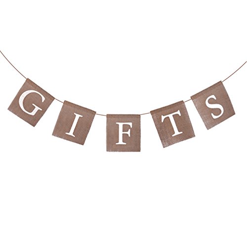eBoot Gifts Banner Gifts Bunting Sackleinen Geschenke Zeichen für Hochzeit Party Baby Dusche Bridal Dusche Engagement Bachelorette Ruhestand Geburtstag Party Angebot