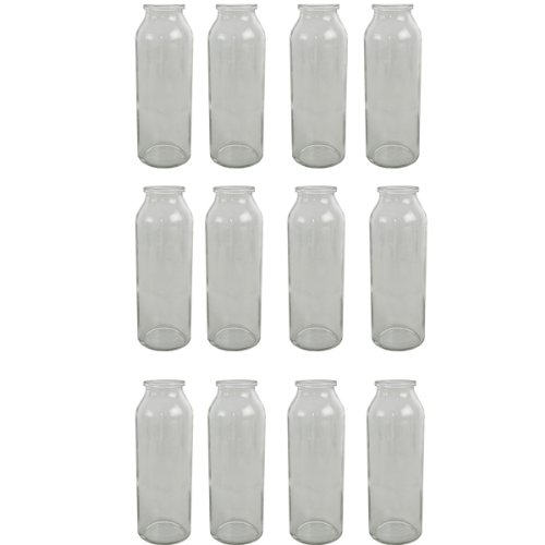 12 Stück Glasflaschen + gratis Dekoband H 16 cm „Designed by Annastore“ - 5