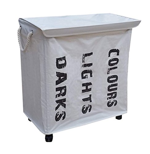 hausratplus 3er Wäschesortierer auf Rollen Wäschebox Wäschekorb sand - 4