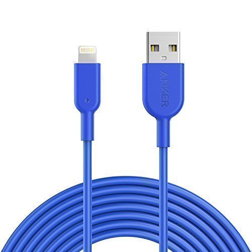 Anker PowerLine II 3m iPhone Ladekabel Lightning Kabel, MFi-Zertifiziert für iPhone 7 / 7 Plus / 6 / 6 Plus / 5S / 5 (Blau)