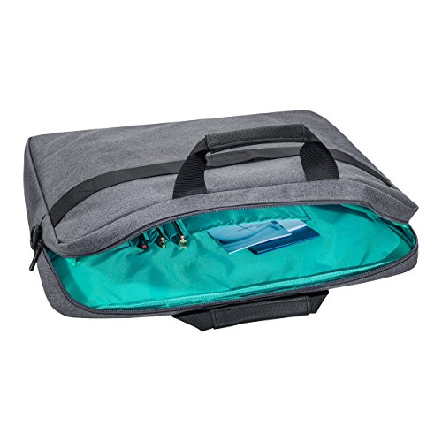PEDEA Lifestyle Notebooktasche f  r 15 6 Zoll  39 6cm  mit Zubeh  rfach Schultergurt  grau