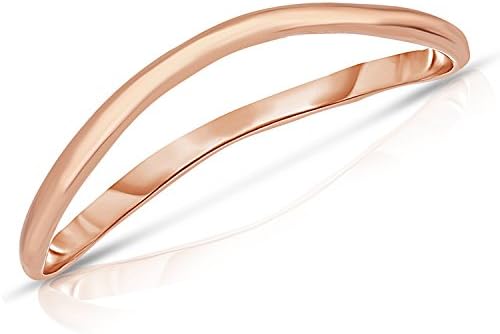 Thin Comfort Fit Curved Wave Thumb Ring (1.5mm) - 10k Pink Gold - Size 11