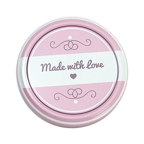 COM-FOUR® 40x Ersatzdeckel „Made with love“, Deckel für Sturzgläser, Marmeladengläser, Einmachgläser, TO 82 cm - 4