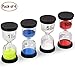 Produktbild Sanduhr von Comsmart, 4 Farben, Sanduhr, Stundenglas, Timer, 1 Min/3 Minuten/5 Minuten/10 Minuten für Klassenzimmer, Spielzimmer, Büro-Dekoration, Borosilikatglas, 4 Stück