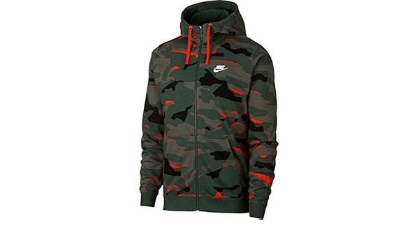 nike m nsw club camo hoodie fz ft