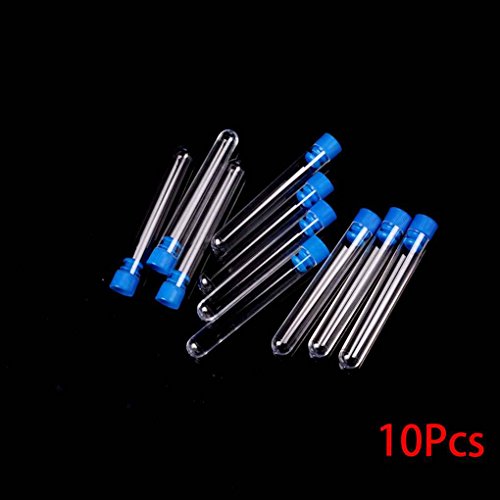 Preisvergleich Produktbild Junecat 10PCS Kunststoff Reagenzgläser Randlos Caps Lab Klare Ungiftiger umweltfreundliche Reagenzgläsern