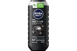 NIVEA MEN Active Clean Głęboko Oczyszczający 3w1 Żel pod prysznic dla mężczyzn z aktywnym węglem 250 ml